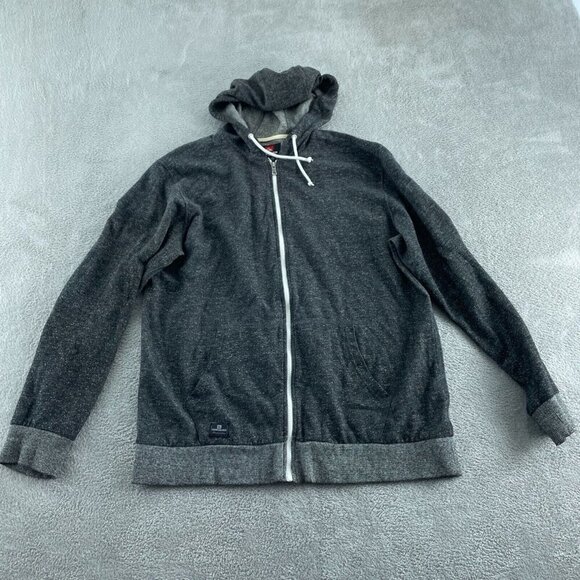 Quiksilver Other - Quiksilver Mens XL Charcoal Gray Full-Zip Hoodie Pockets Cotton Blend 0501